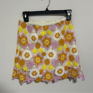 Zara Floral Crochet Skirt